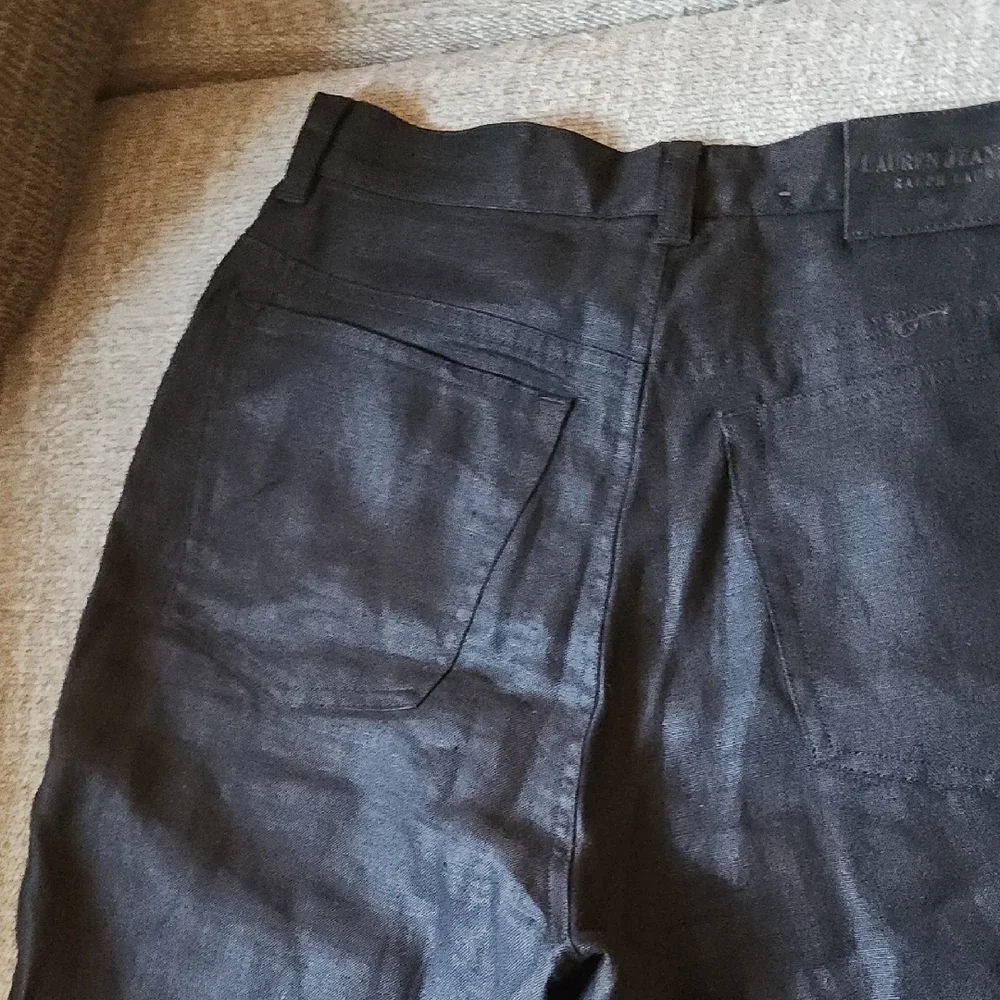 Lauren Jeans Co Ralph Lauren Women’s Black Linen Pants Size 4 28” Inseam - Picture 8 of 13